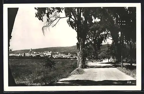 AK Eisenstadt, Teilansicht und Strassenpartie