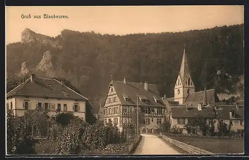 AK Blaubeuren, Strassenpartie im Ort