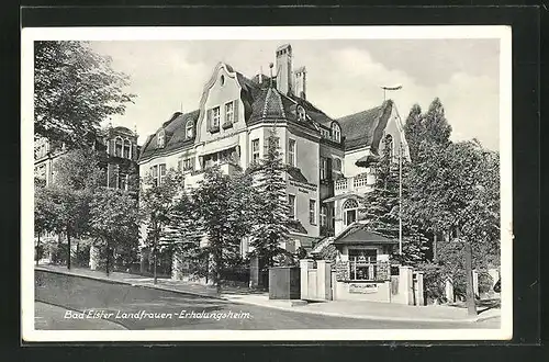 AK Bad Elster, Strasseneck am Hotel Landfrauen Erholungsheim