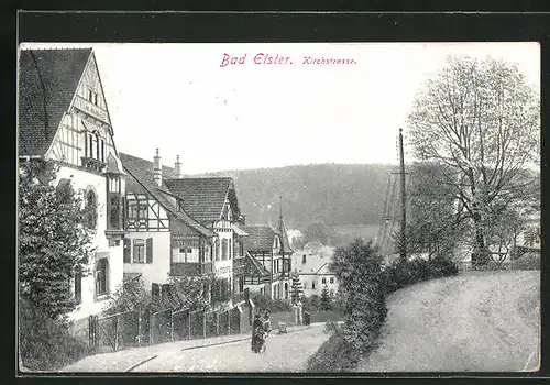 AK Bad Elster, Kirchstrasse mit Heimburg