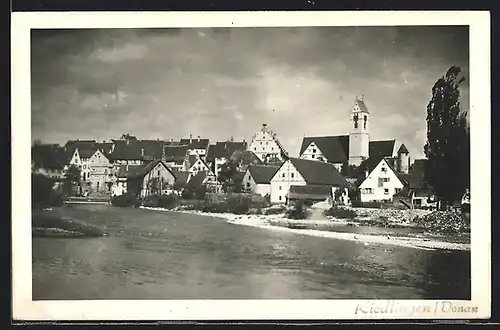 AK Riedlingen /Donau, Ortsansicht vom Wasser aus