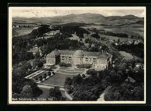 AK Bad Salzbrunn, Schlesischer Hof, Luftbild