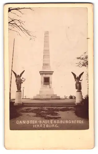 Fotografie A. Wille, Harzburg, Ansicht Bad Harzburg, Canossa-Säule auf dem Burgberg