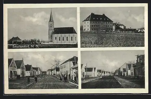 AK Schattendorf, Blick zur Kirche, Strassenpartie