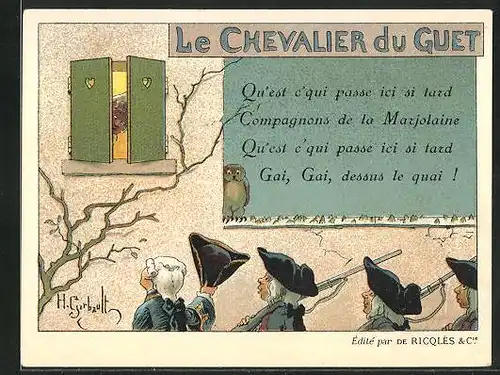 Sammelbild Ricqlès, Alcool de Menthe veramint Pastilles, Le Chevalier du Guet
