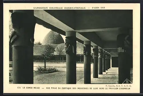 AK Paris, Exposition Coloniale Internationale 1931, Le Congo Allee, Vue prise du Portique des Industries de Luxe
