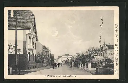 AK Homberg a. Rh., Königstrasse mit Passanten