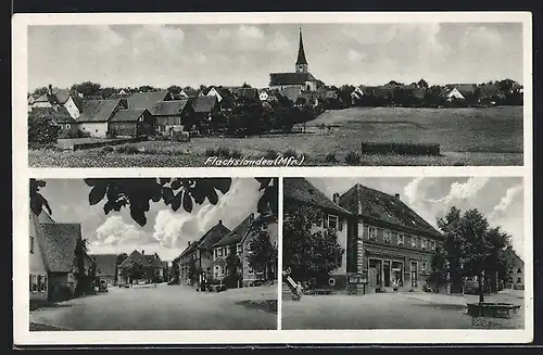 AK Flachslanden /Mfr., Ortsansicht mit Kirche