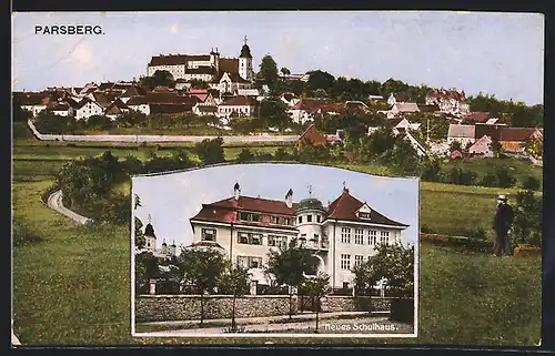 AK Parsberg, Ortsansicht mit Schulhaus