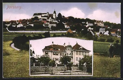 AK Parsberg, Ortsansicht mit Schulhaus