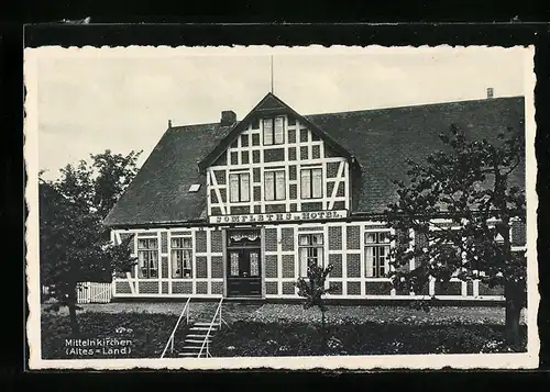 AK Mittelnkirchen /Altes Land, Somfleths Hotel, Vorderansicht