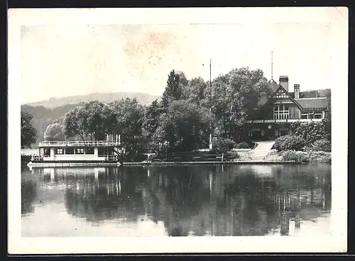 AK Essen, Bootshaus und Hausboot der Ruderriege des Turn- und Fechtklubs