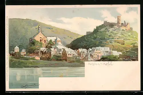 Künstler-AK Meissner & Buch (M&B) Serie 1022: Beilstein, Blick auf den Ort