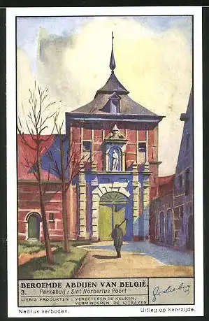 Sammelbild Liebig, Belgie, Beroemde Abdijen van Belgie, Parkabdij: Sint Norbertus Poort