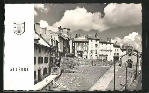 AK Allegre, Place du marché et chapelle de Notre-Dame de l`Oratoire