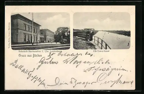 AK Büchen, Bahnhofs-Restauration v. L. Chr. Londenberg, Elb-Trave-Kanal