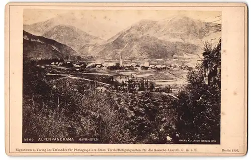 Fotografie Franz Kullrich, Berlin, Ansicht Mayrhofen, Blick nach der Stadt mit Alpenpanorama