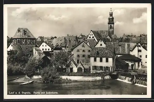 AK Lauf, Partie mit Judenturm, Ruderboote