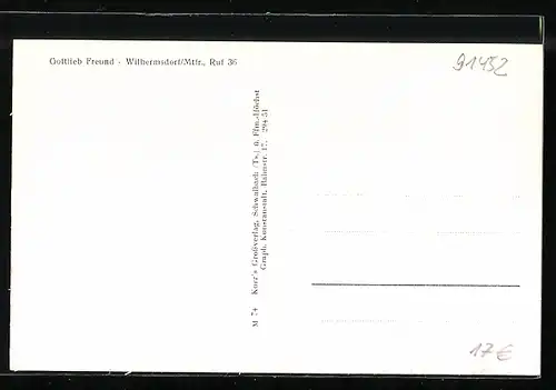 AK Wilhermsdorf / Mtfr., Uferpartie mit Gasthaus, Strassenpartie mit Gebäudeansicht, Ortspartie