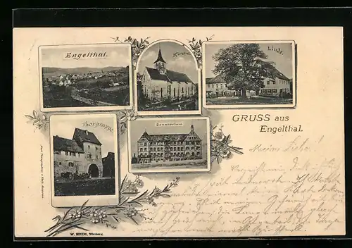AK Engelthal, Kirche, Linde, Sanatorium, Thorgruppe