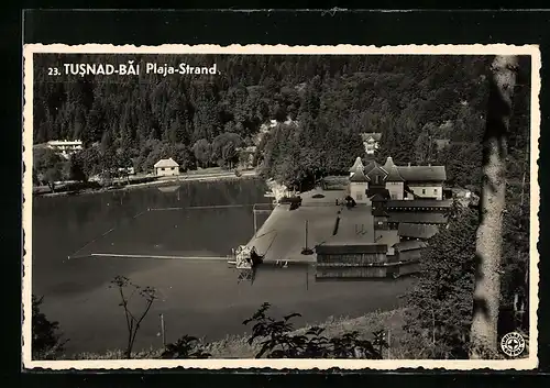 AK Tusnad-Bai, Plaja-Strand aus der Vogelschau