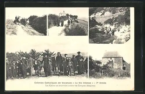 AK Conques, Colonies Catholiques de Vacances La Vie Intense - 7e Année