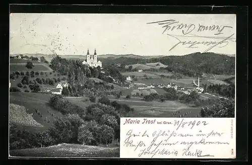 AK Graz, Blick zur Wallfahrtskirche Maria Trost