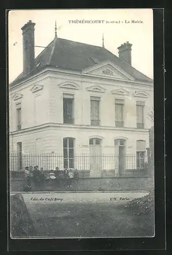 AK Théméricourt, La Mairie, Kinder vorm Rathaus