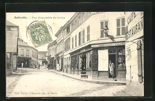 AK Rolleville, Vue d`ensemble du bourg, Strassenpartie im Zentrum