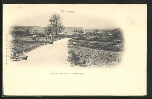 AK Domremy, Le Chemin four la Basilique