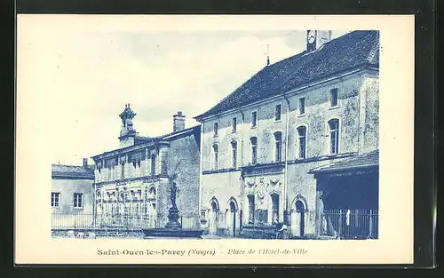 AK Saint-Ouen-les-Parey, Place de l'Hotel-de-Ville