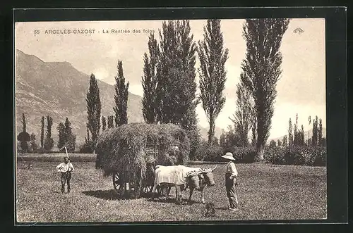 AK Argelès-Gazost, La Rentrée des foins