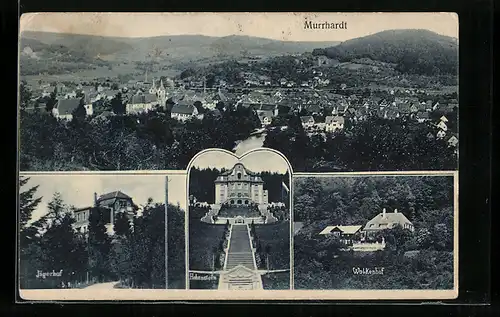 AK Murrhardt, Hotels Wolkenhof, Hohenstein und Jägerhof, Totalansicht