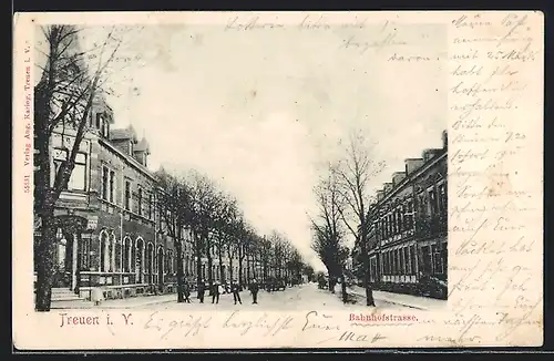 AK Treuen i. V., Blick in die Bahnhofstrasse