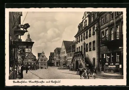 AK Neckarsulm, Marktstrasse mit Rathaus