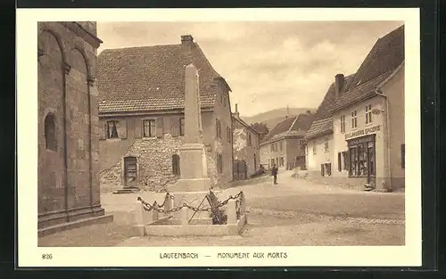 AK Lautenbach, Monument aux Morts, Ortspartie