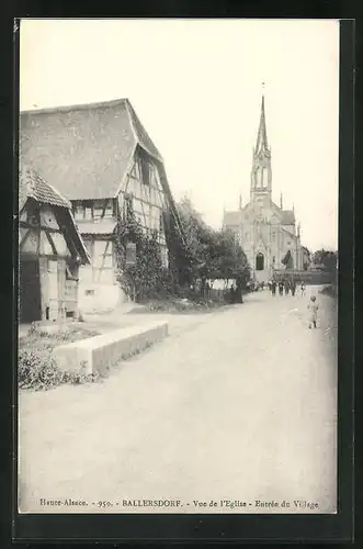 AK Ballersdorf, Vue de l'Eglise, Entree du Village