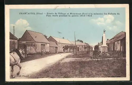 AK Francastel, Entrèe du Village et Monument