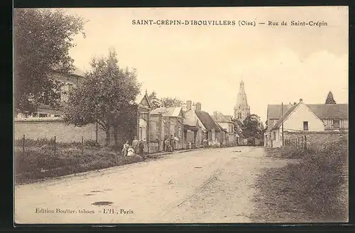 AK Saint-Crépin-d`Ibouvilliers, Rue de Saint-Crépin, Strassenpartie