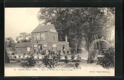 AK Goincourt, Hôtel et Avenue de la Gare