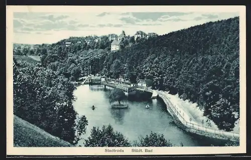 AK Stadtroda i. Thür., Blick auf das Städt. Familien- und Strandbad