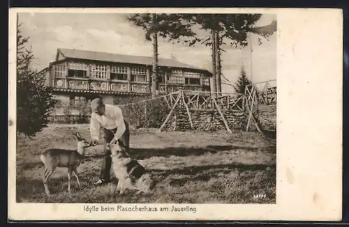 AK Rasocher-Haus auf dem Jauerling, Idylle beim Haus