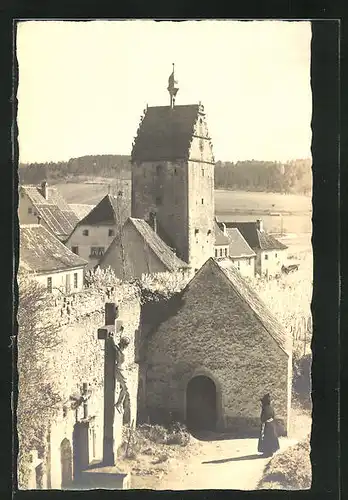 Foto-AK Frickenhausen, Blick zum Unteren Tor