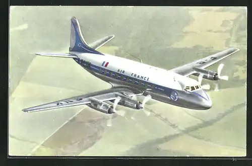 AK Passagier-Flugzeug Vickers Viscount der Air France