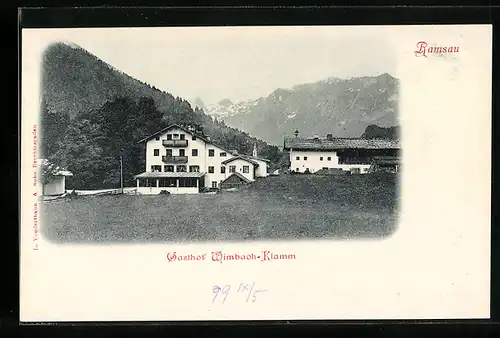 AK Ramsau b. Berchtesgaden, Gasthof Wimbachklamm