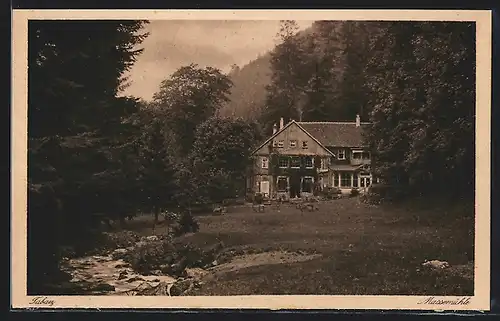 AK Tabarz, Gasthaus Massemühle im Lauchagrund