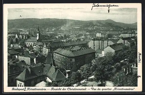 AK Budapest, Ansicht der Christinenstadt