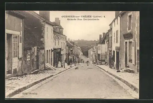 AK Ouzouer-sur-Trezee, Grande Rue Descendante