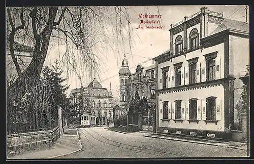 AK Maikammer, Am Lindeneck, Strassenbahn