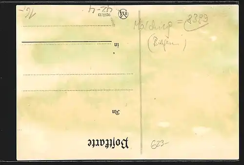 AK Malching, Jagdeinladung zur Treibjagd Revier Osterhart 1926, Hirsch